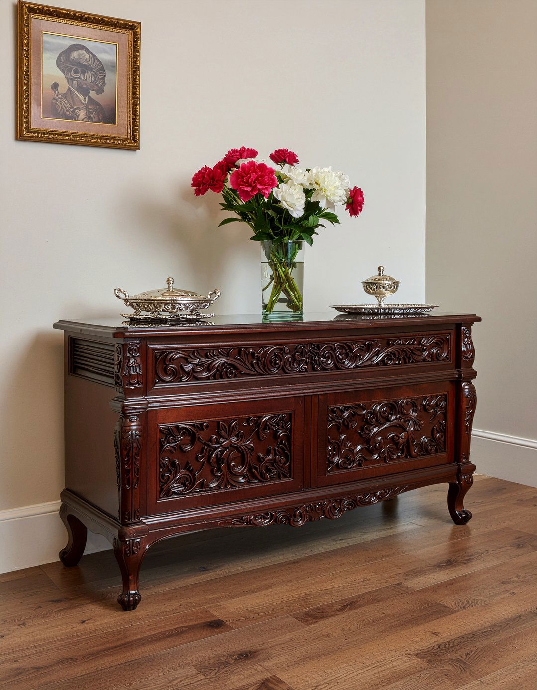 Carved Wood Sideboard - 30 Mexican dining room ideas