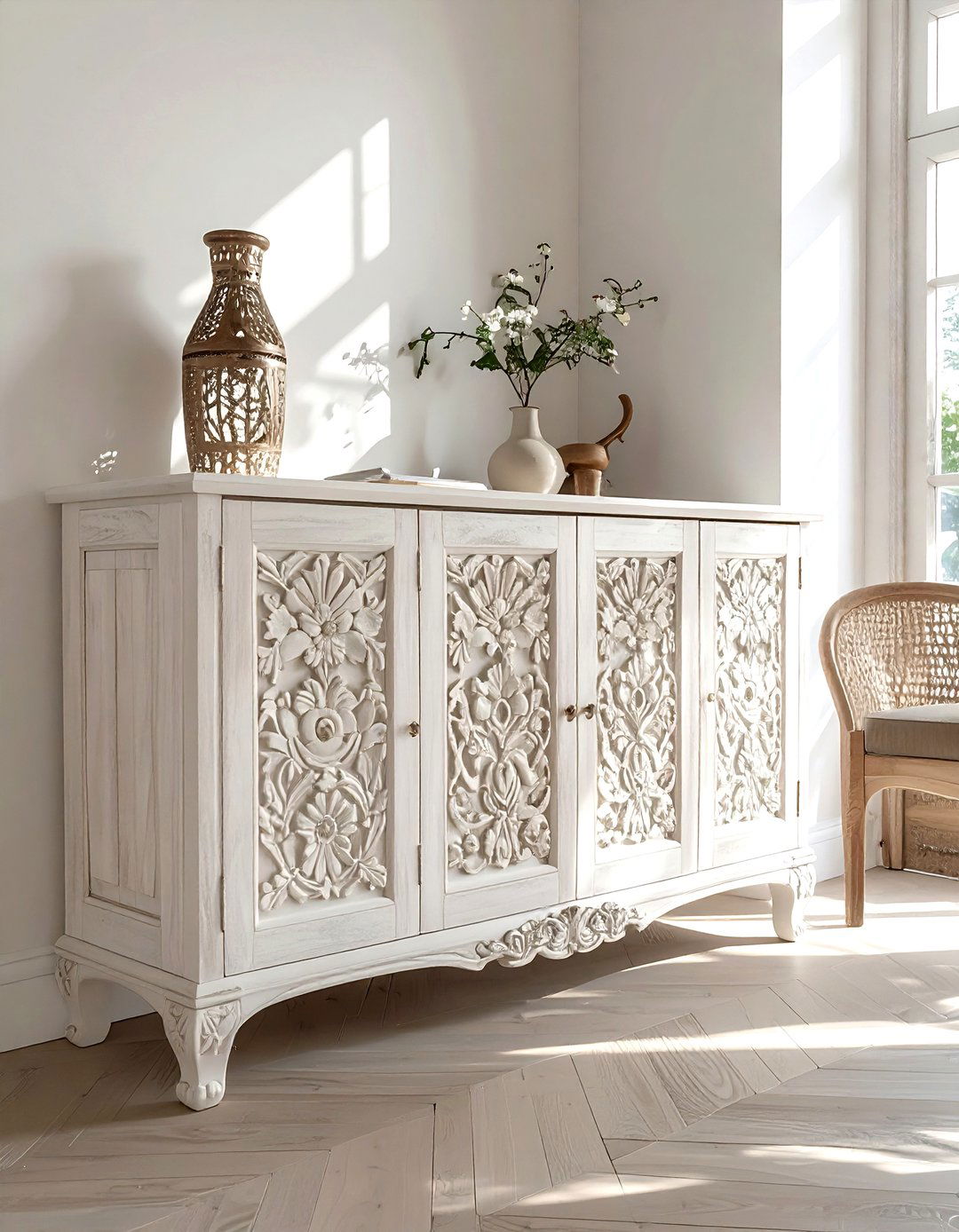 Carved Wood Sideboard - 30 dining room buffet ideas