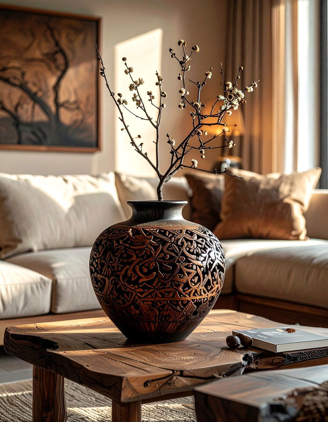 Carved wood vase - 30 vintage vase ideas