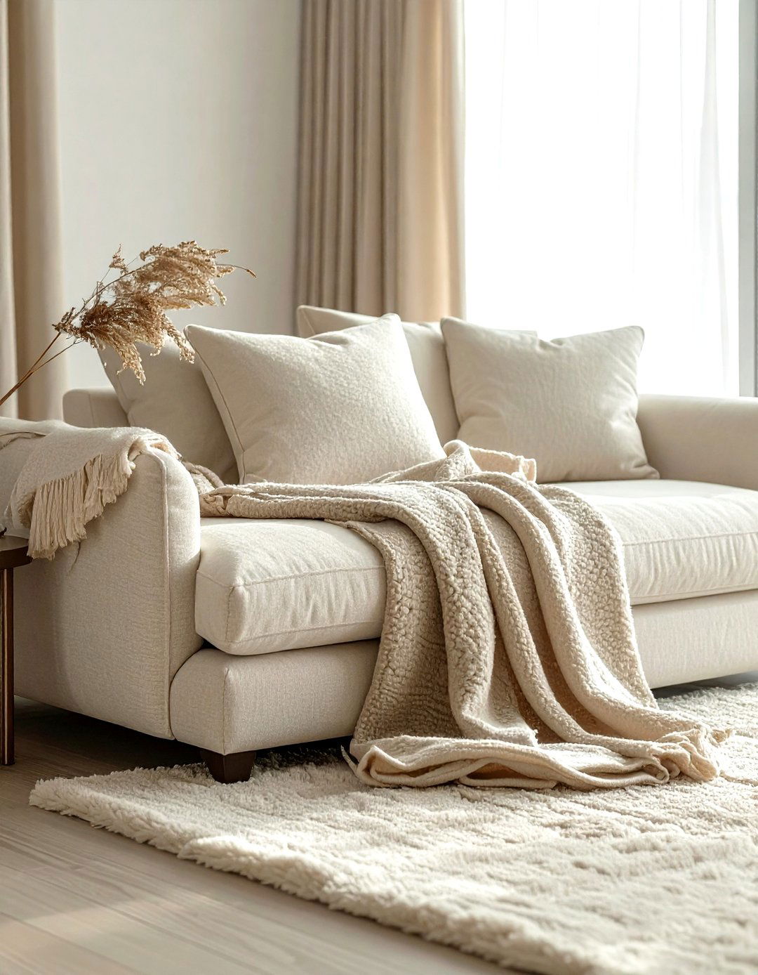 Cashmere Lounge Set - 30 soft texture living room ideas