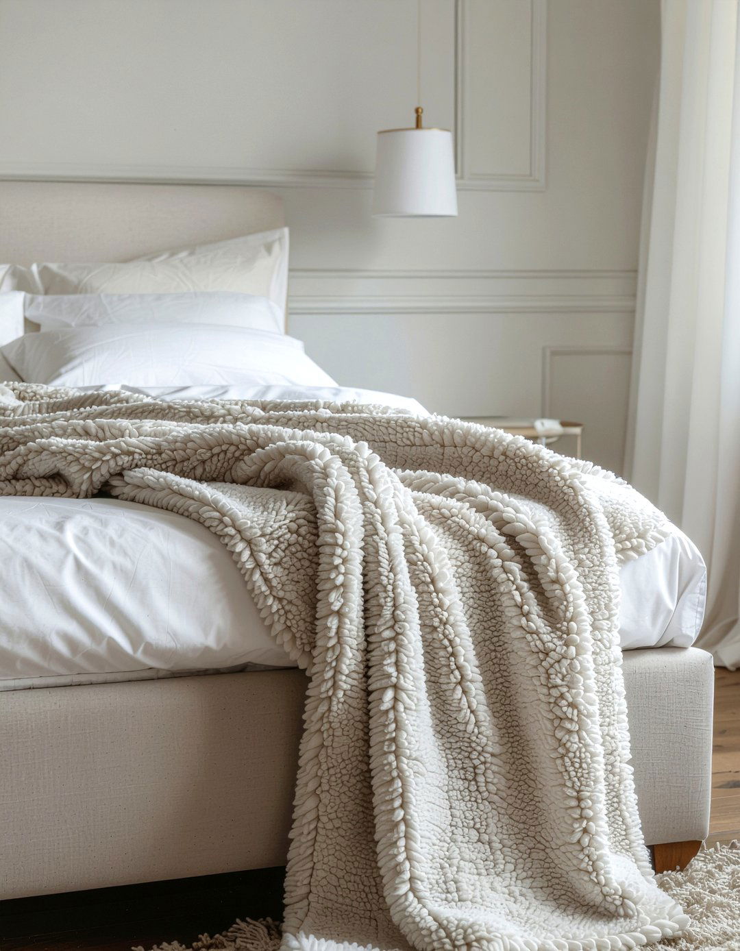 Cashmere mohair throw - 30 cashmere bedroom ideas