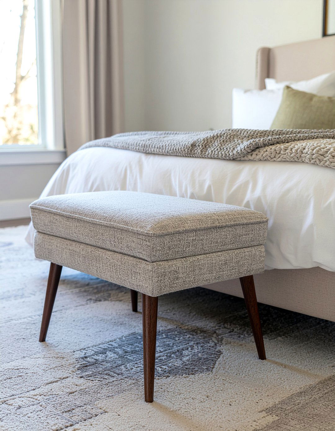 Cashmere storage ottoman - 30 cashmere bedroom ideas