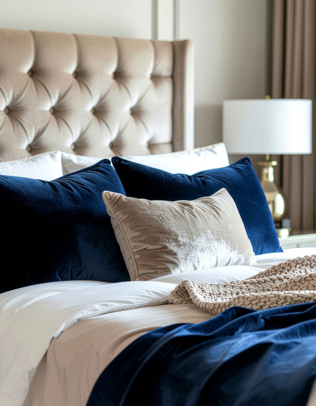 Cashmere velvet pillows - 30 cashmere bedroom ideas