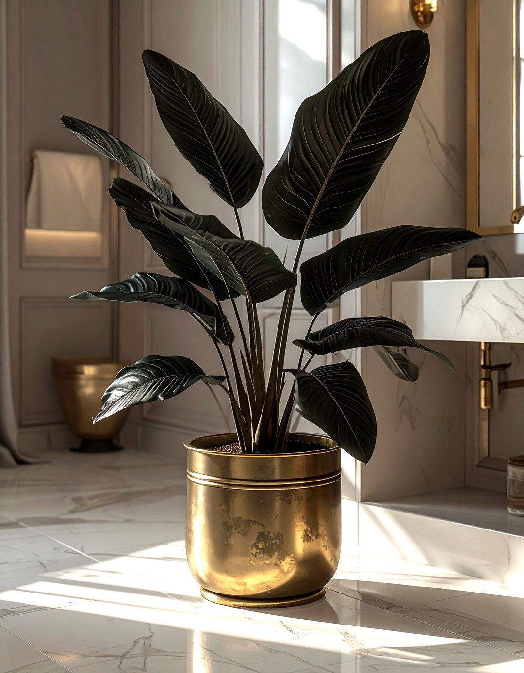 Cast iron plant bathroom - 30 bathroom plant accent ideas