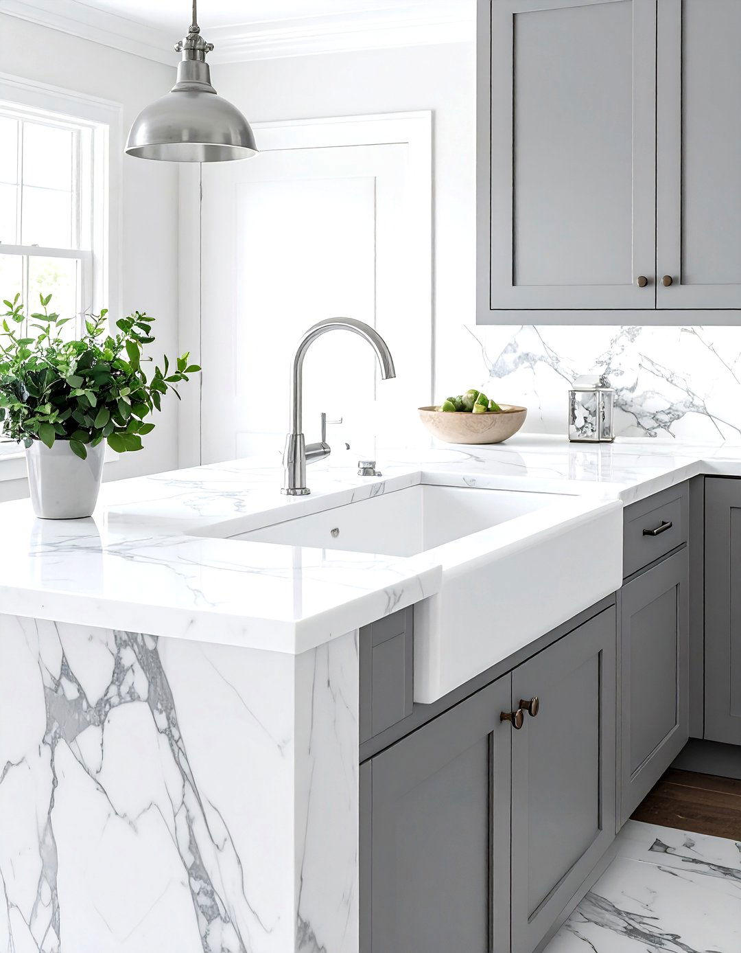Cast iron sink marble countertop - 30 cast iron sink kitchen ideas