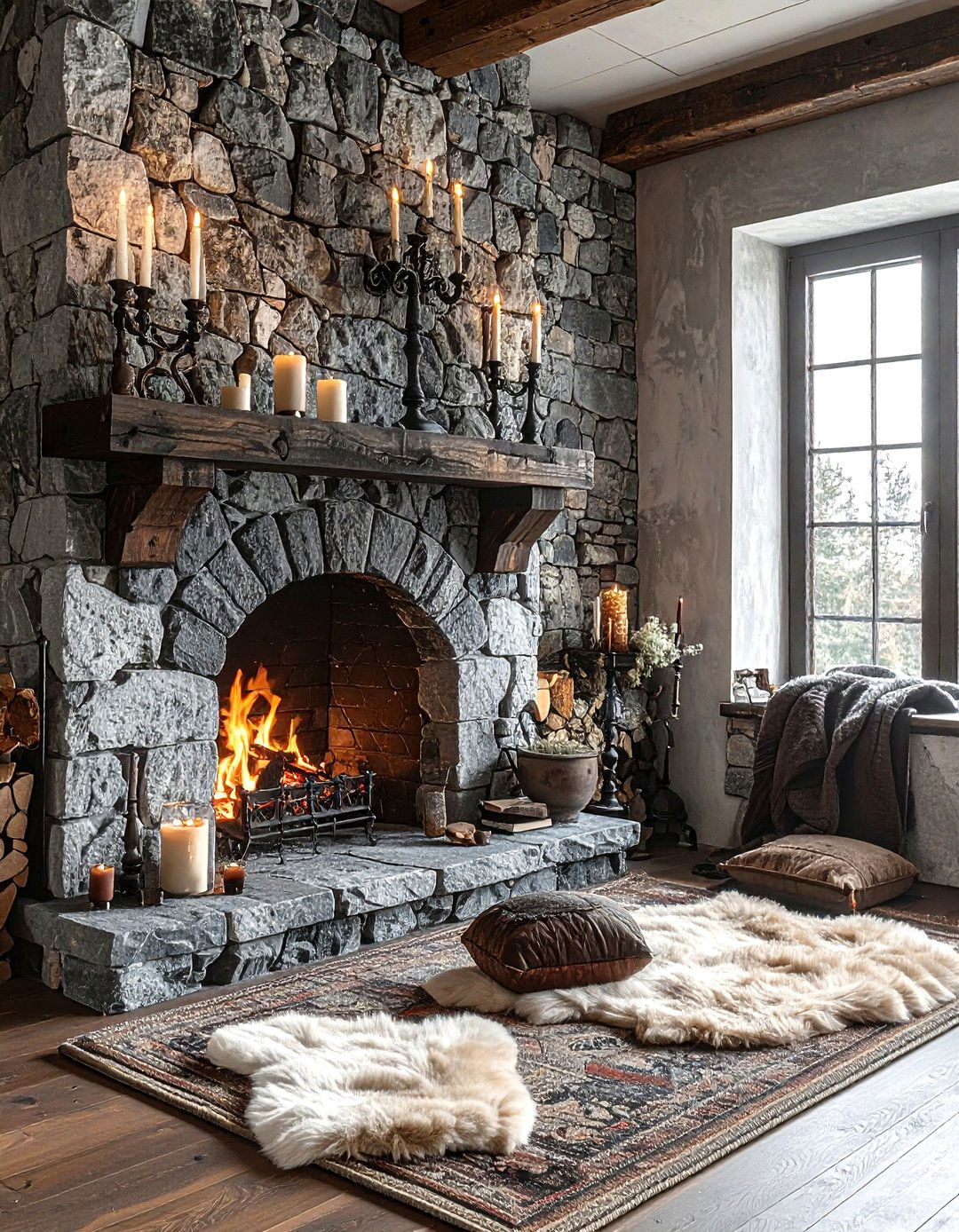 Castlecore Stone Fireplace - 30 decor inspiration