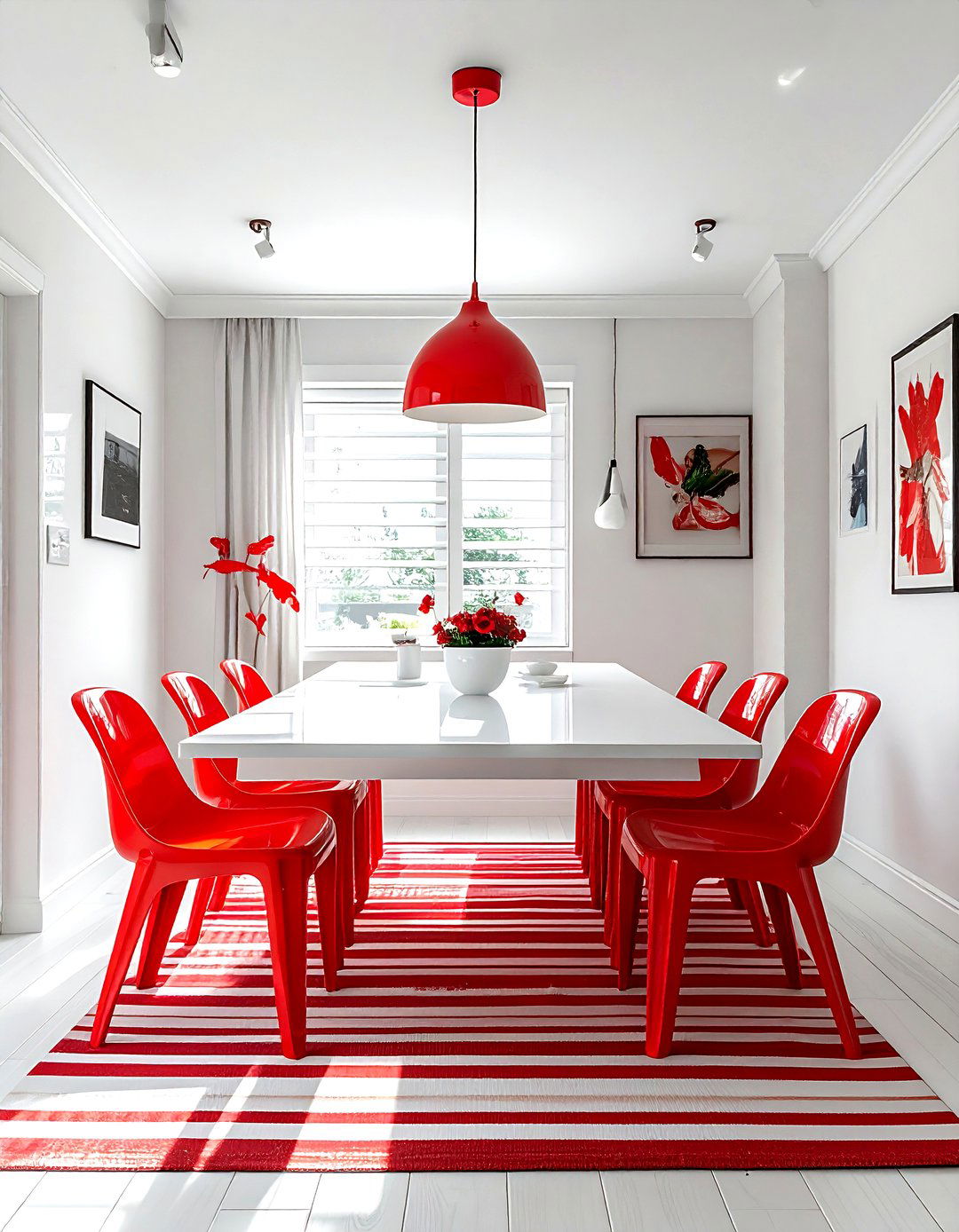 Casual Red White Dining Room Vibe - 30 red and white dining room ideas