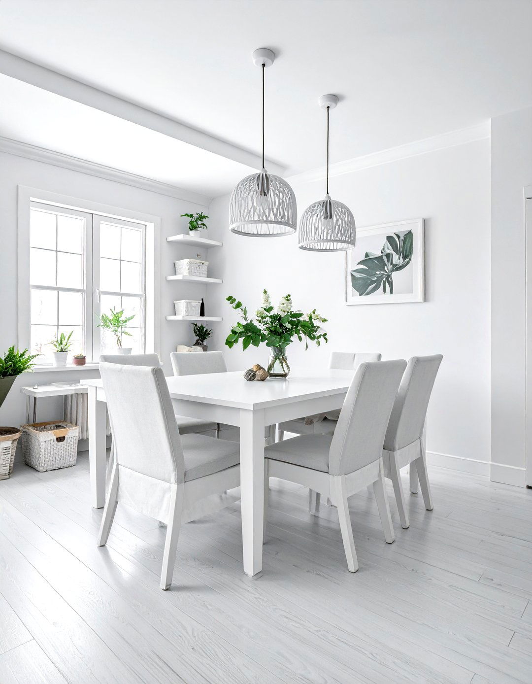 Casual White Dining Room - 30 all white dining room ideas