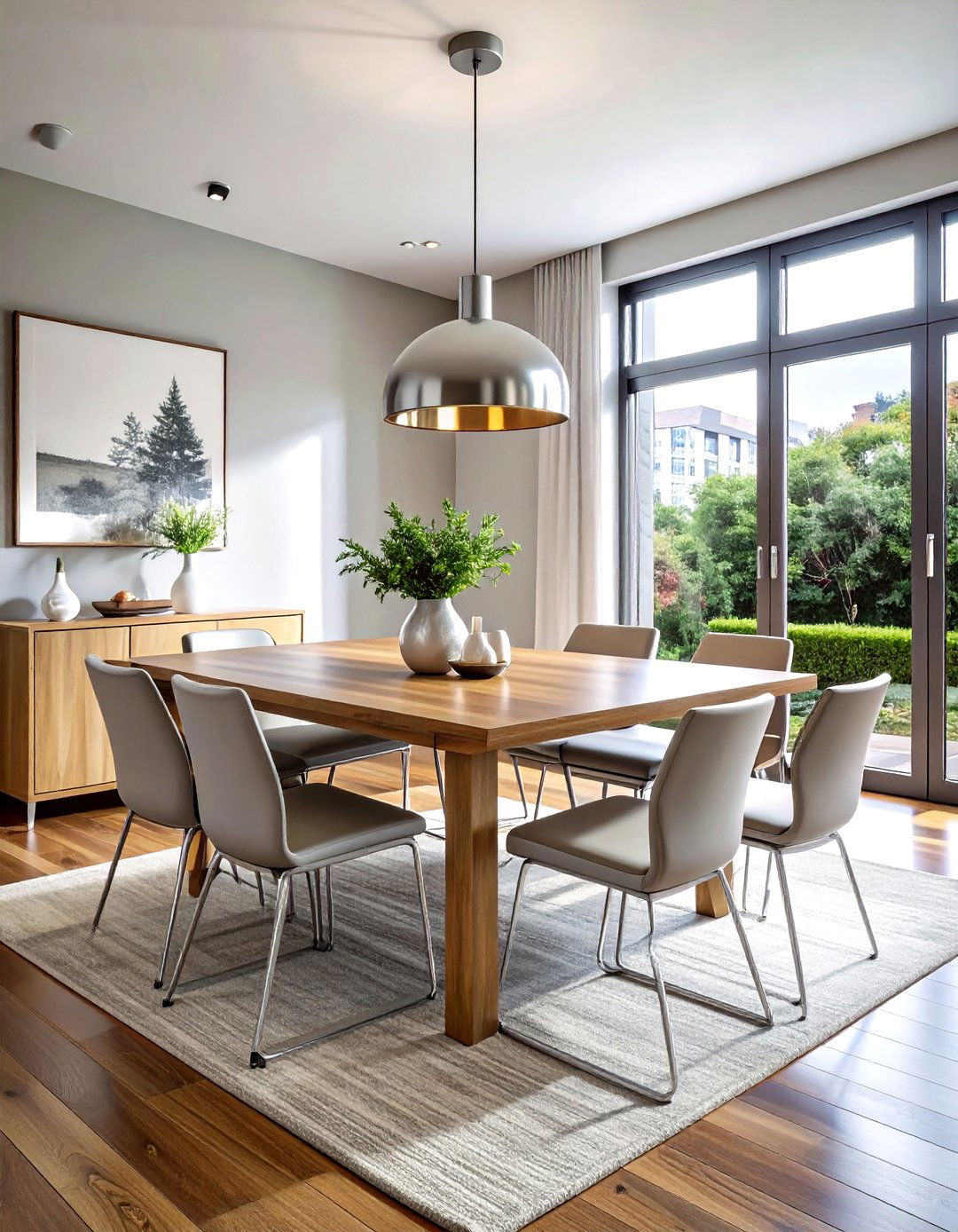 Casual silver dining room - 30 silver accent dining room ideas