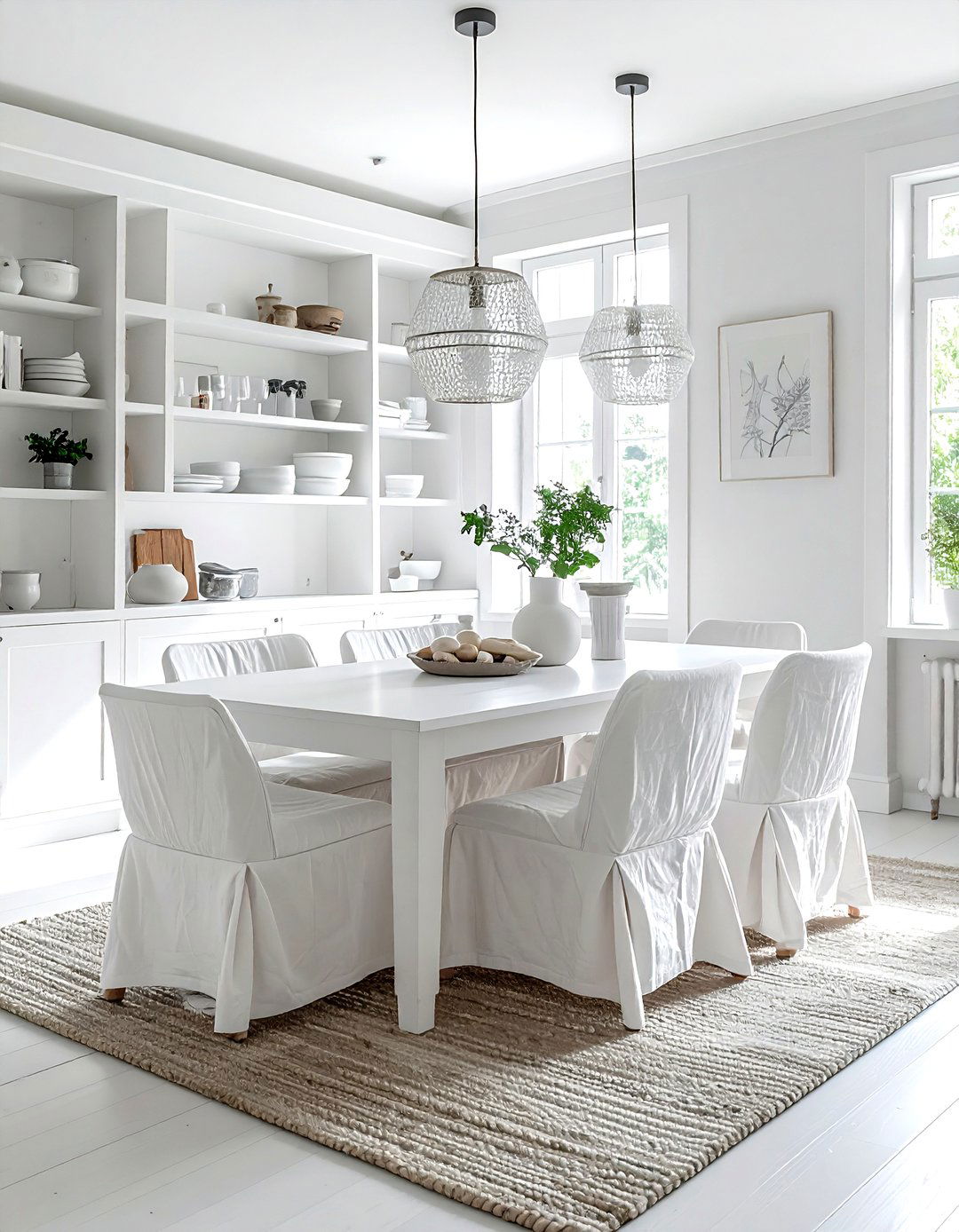 Casual white dining room - 30 bright white dining room ideas