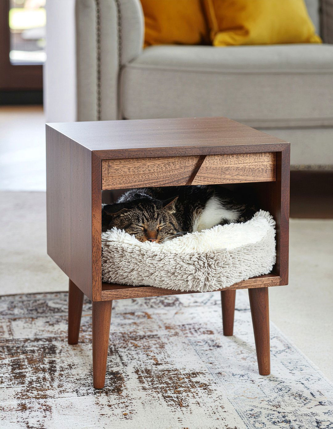 Cat Bed Side Table - 30 cat living room ideas
