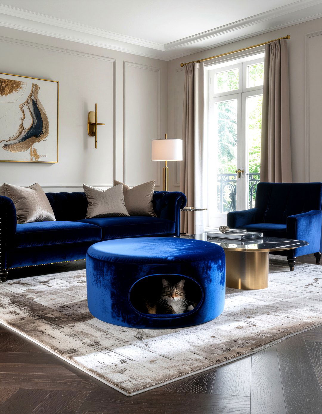 Cat Cave Ottoman - 30 cat living room ideas