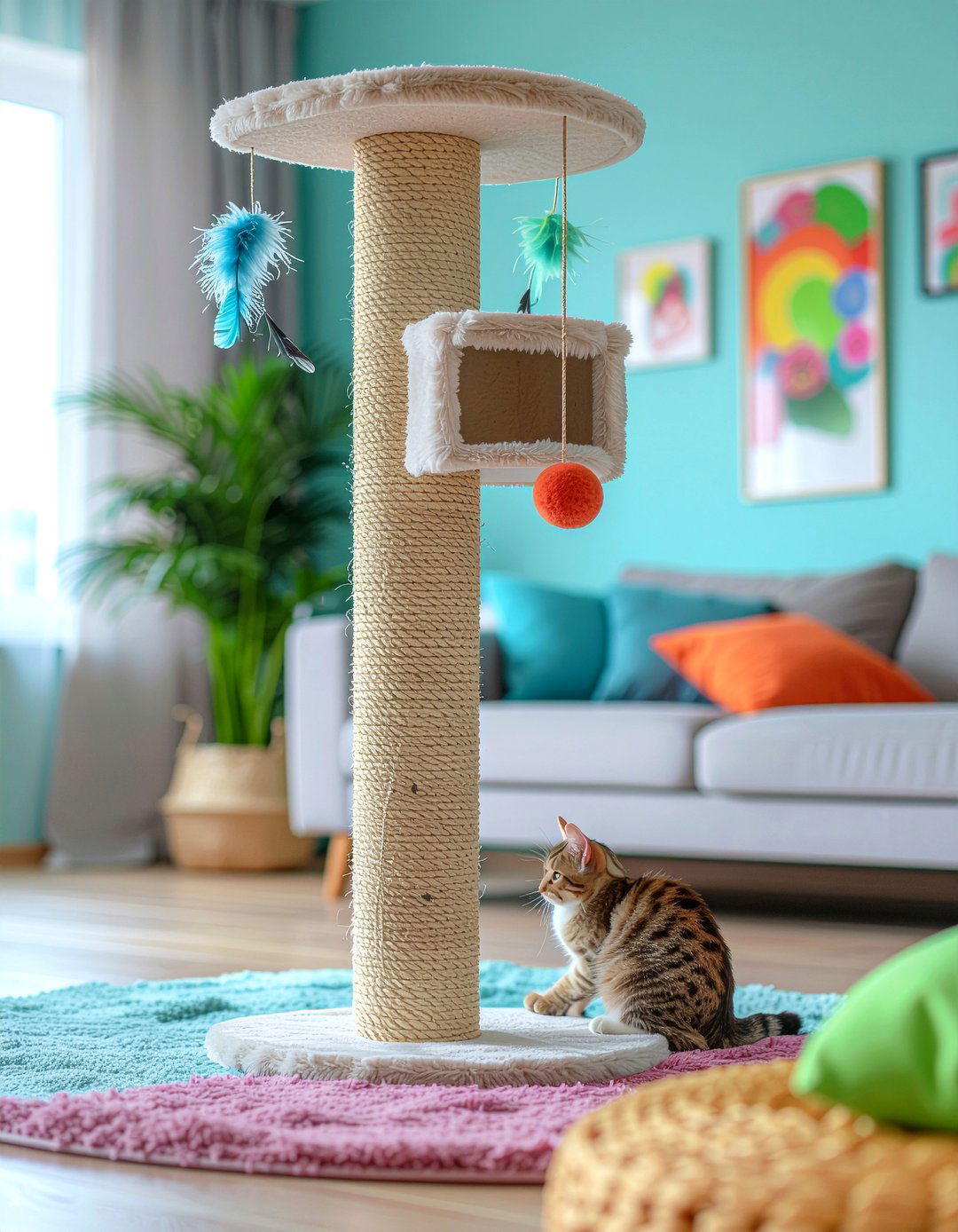 Cat Play Tower - 30 cat living room ideas