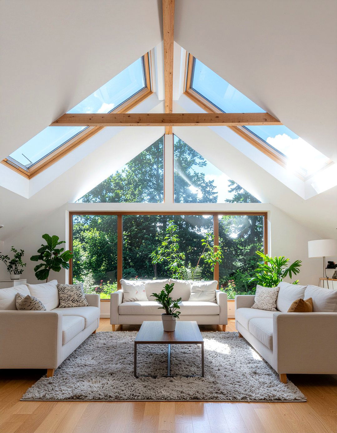 Cathedral Ceiling Skylights - 30 living room vaulted ceiling ideas