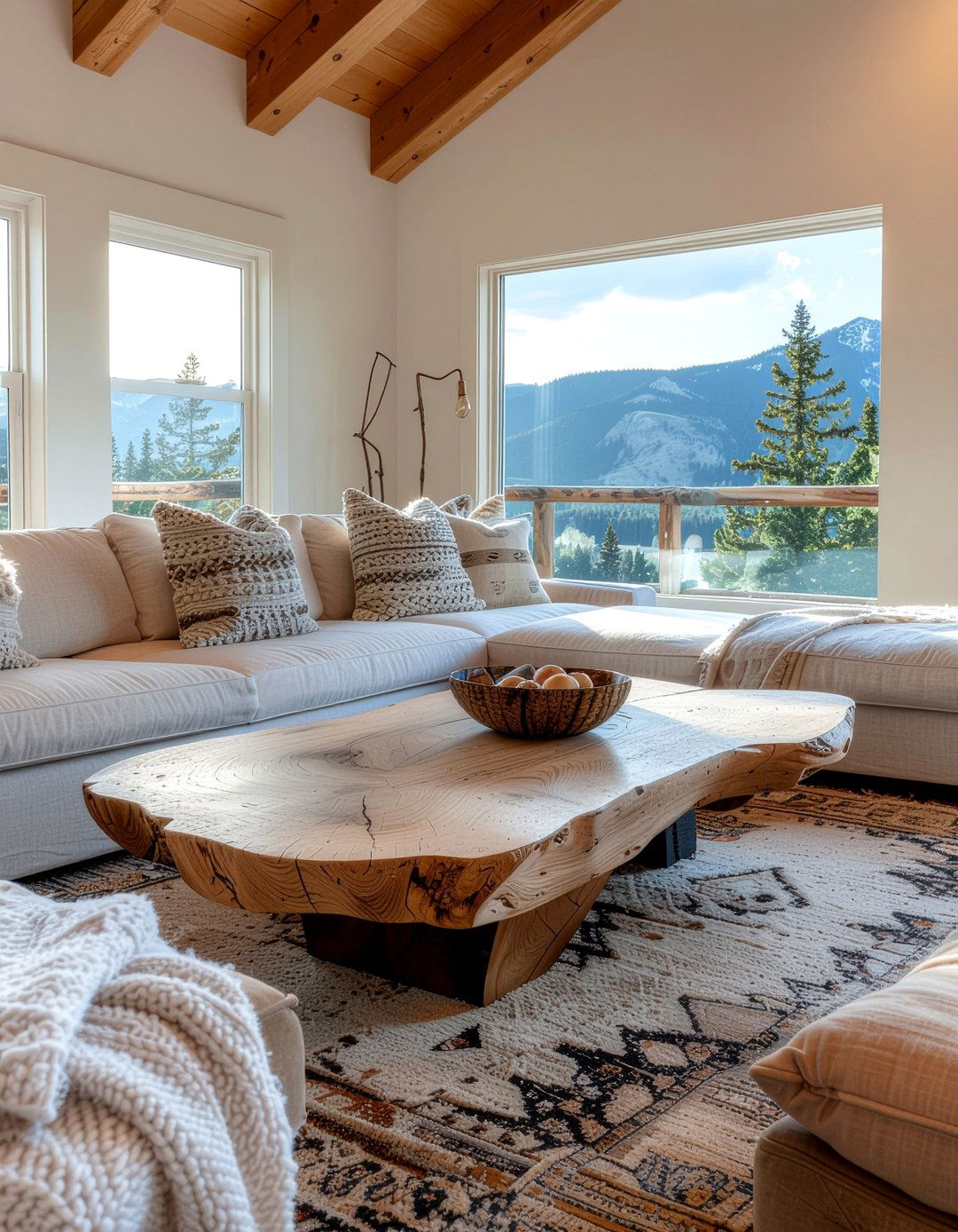 Cedar Log Coffee Table - 30 living room rustic furniture ideas