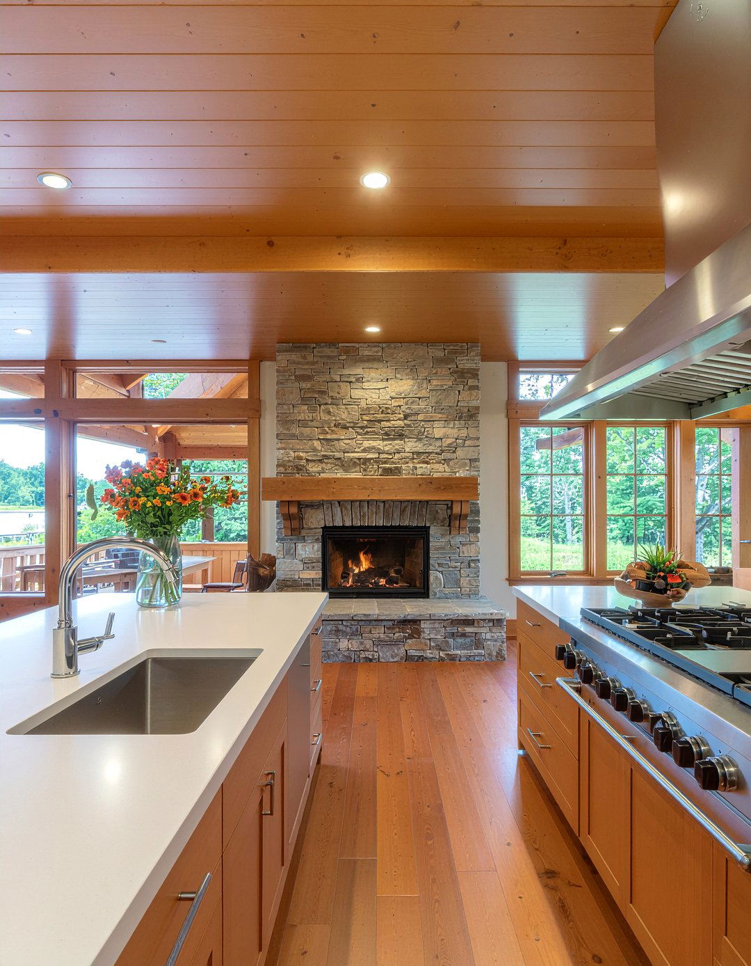 Cedar Plank Kitchen Ceiling - 30 kitchen wood ceiling ideas