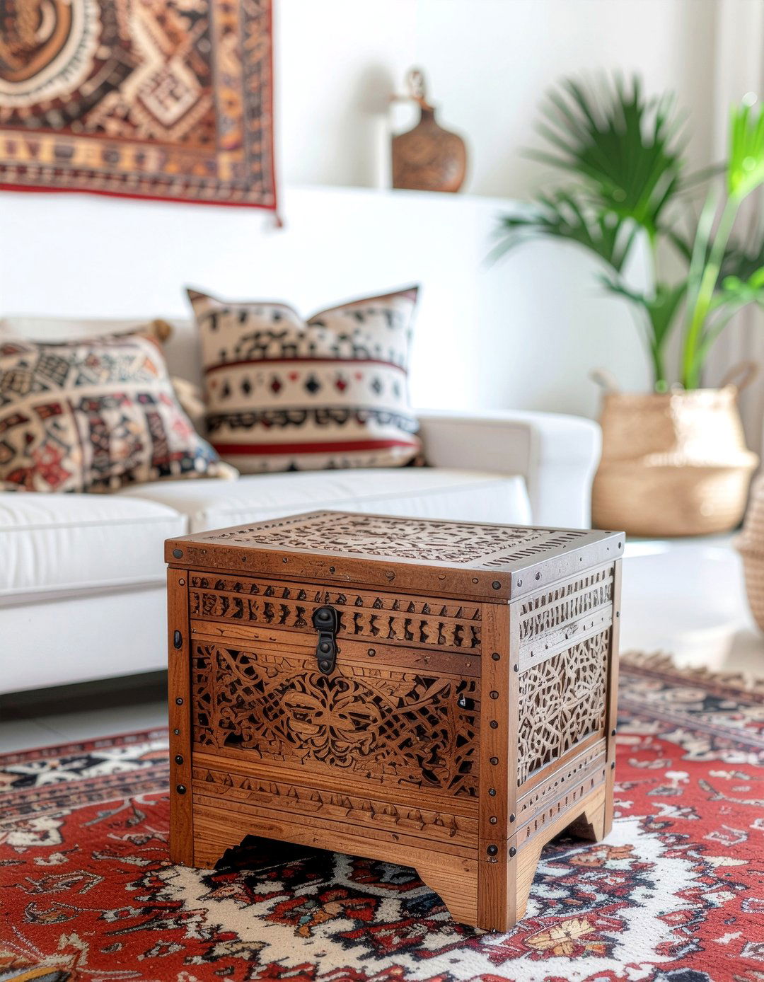 Cedar Wood Chest - 30 living room Moroccan furniture ideas