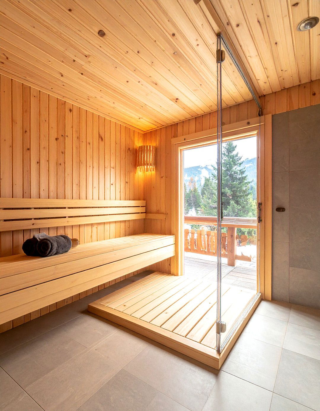Cedar Wood Sauna - 30 chalet bathroom ideas