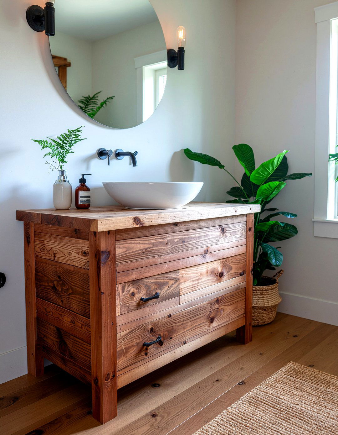 Cedar bathroom vanity - 30 rustic bathroom vanity ideas