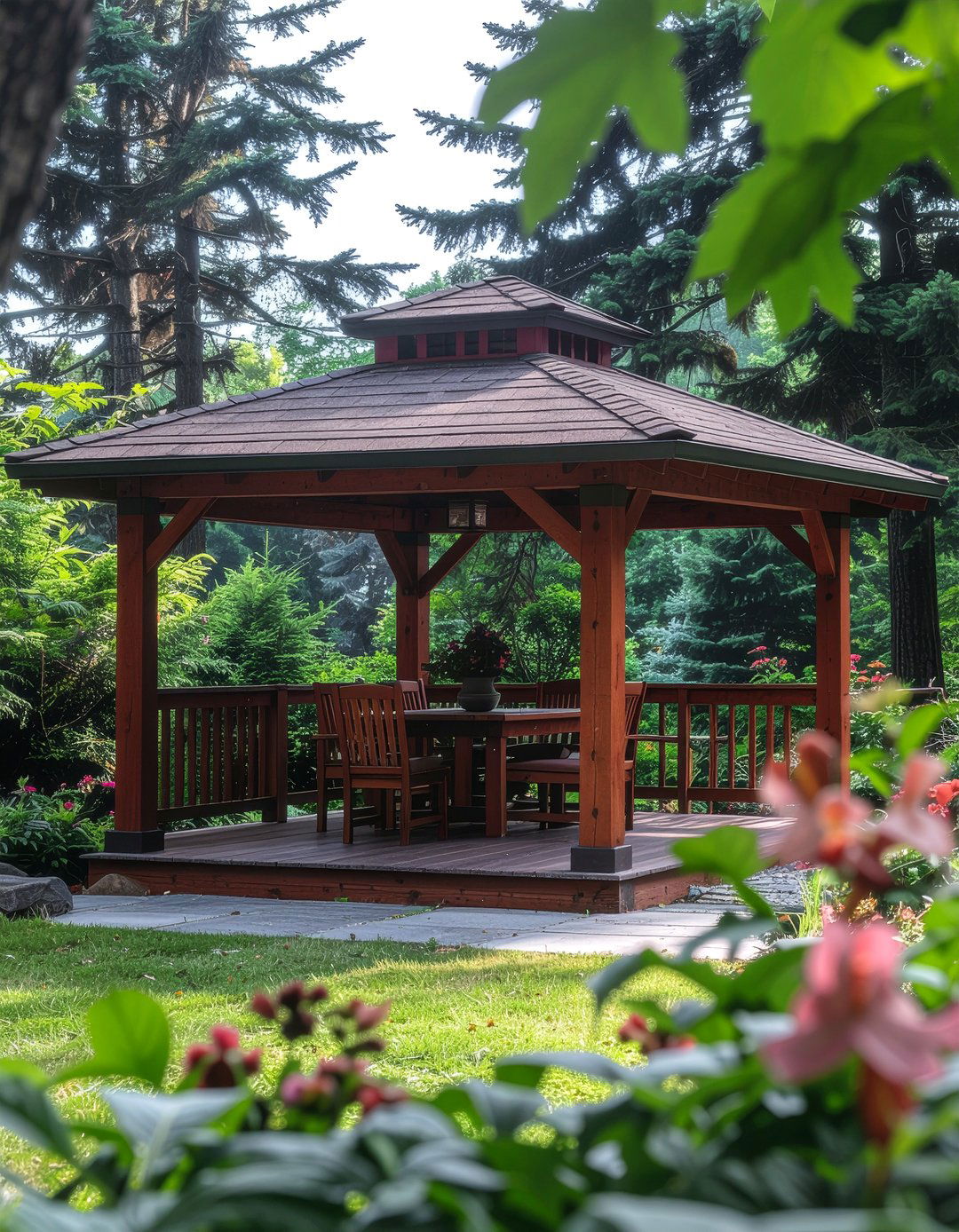 Cedar gazebo dining - 30 gazebo dining ideas