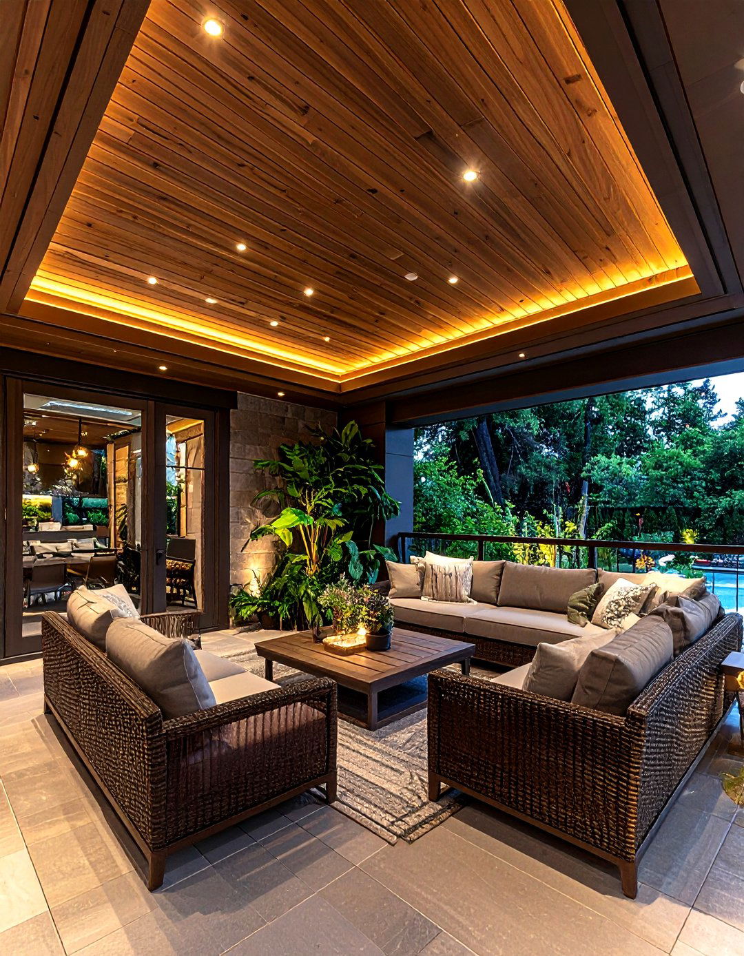 Cedar porch ceiling - 30 wood accent ideas