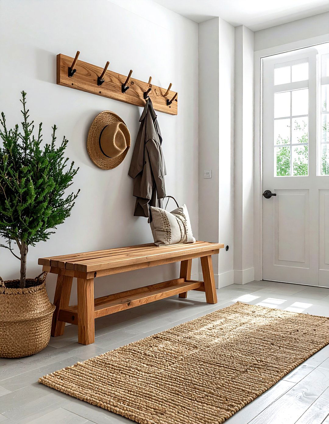 Cedar wood bench - 30 forest decor ideas