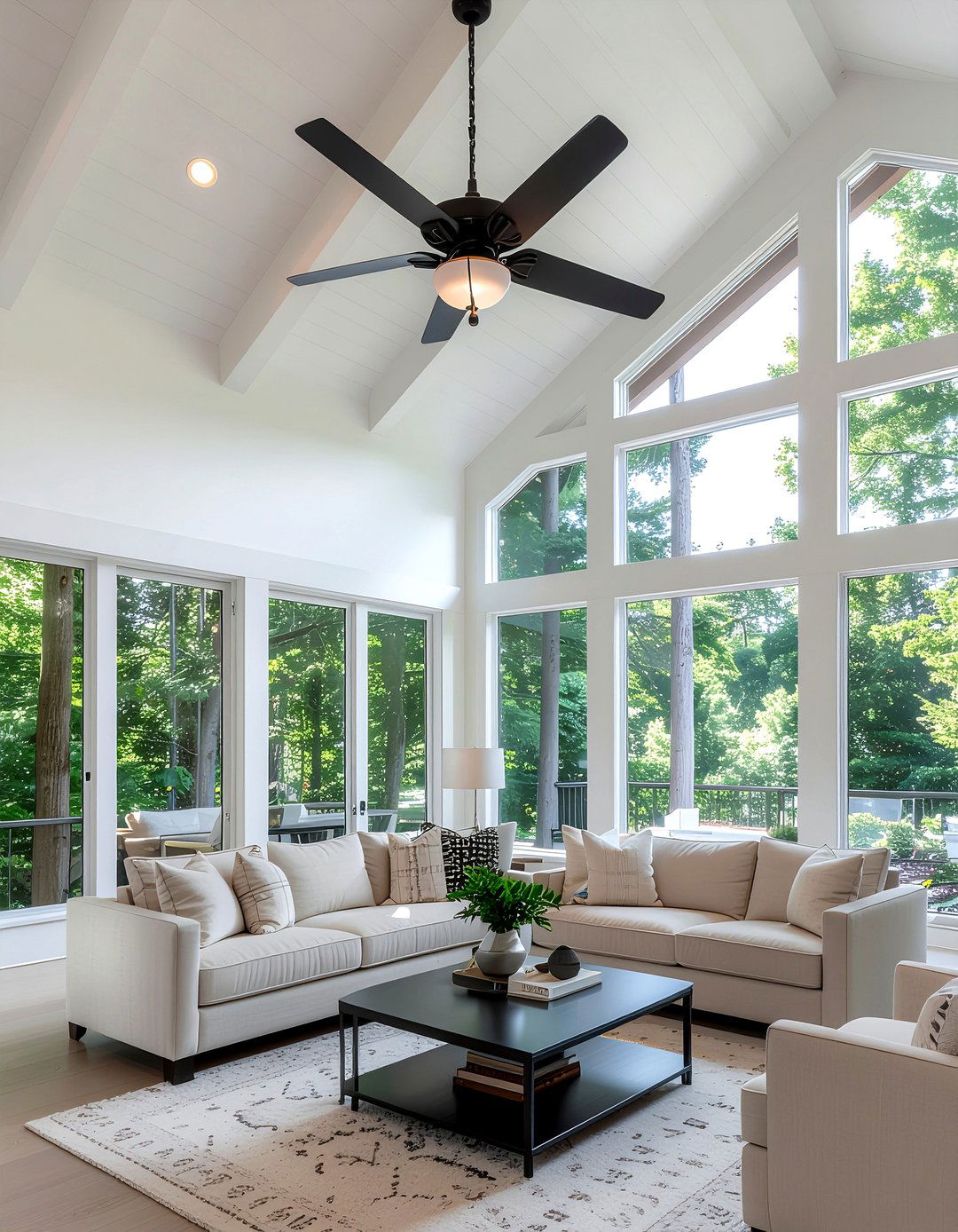 Ceiling Fan With Light - 30 living room entertaining ideas