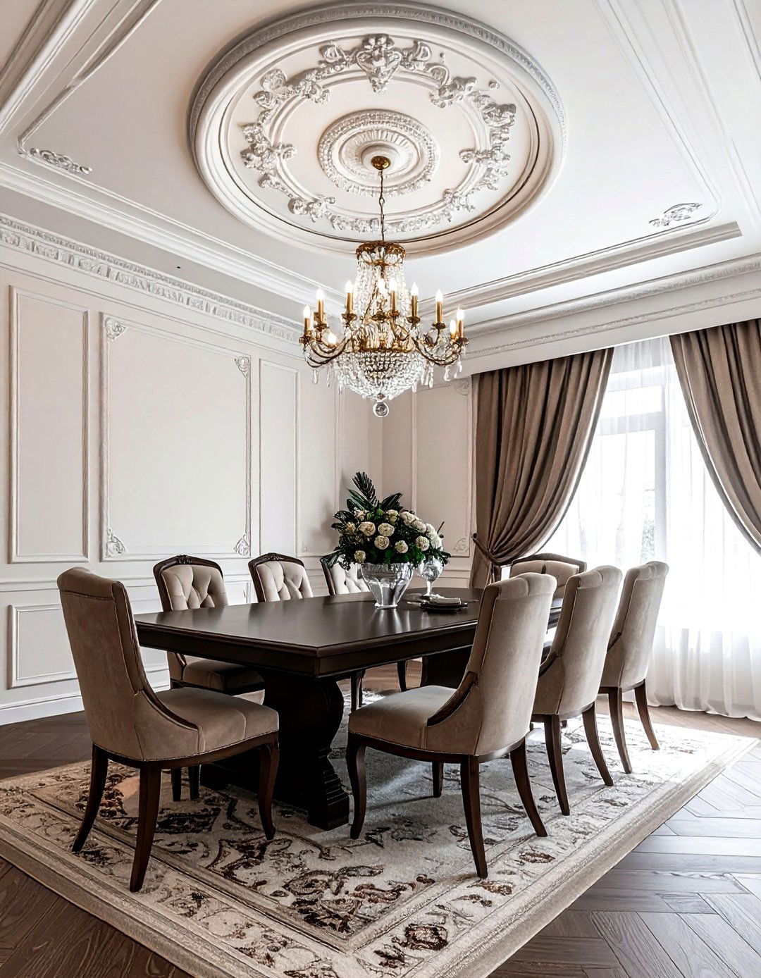Ceiling Medallion - 30 dining room focal point ideas