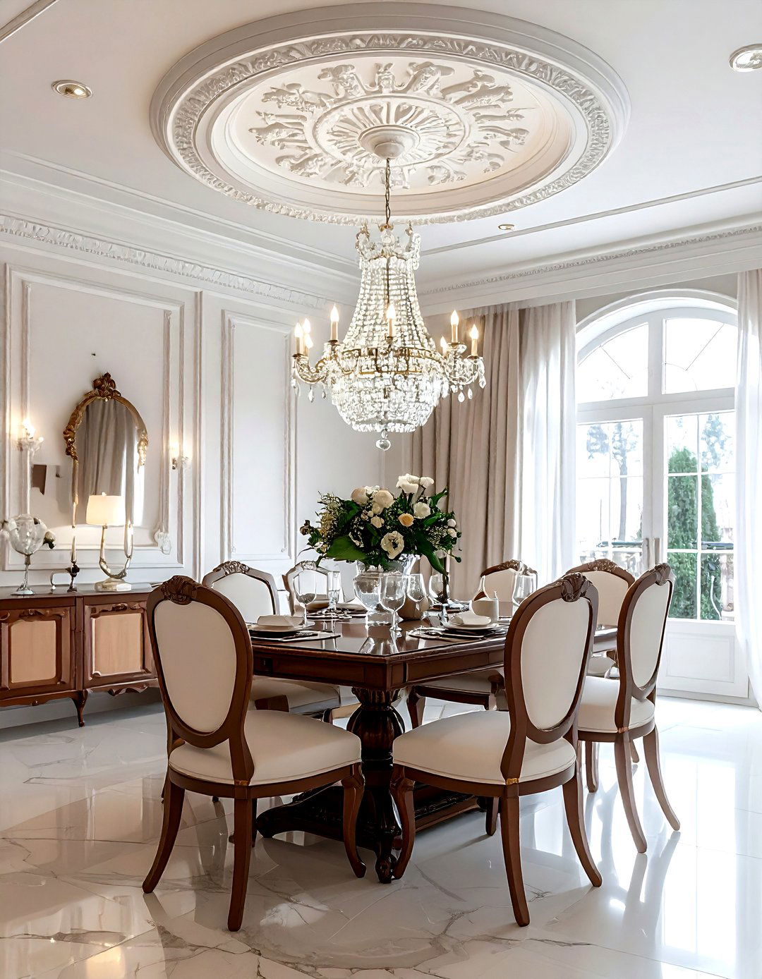 Ceiling Medallion Dining Room - 30 old house decor ideas