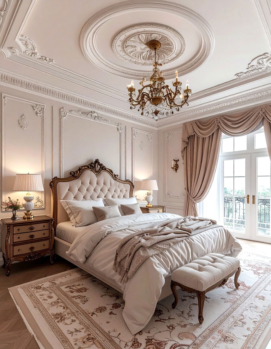 Ceiling Medallion - 30 bedroom molding ideas