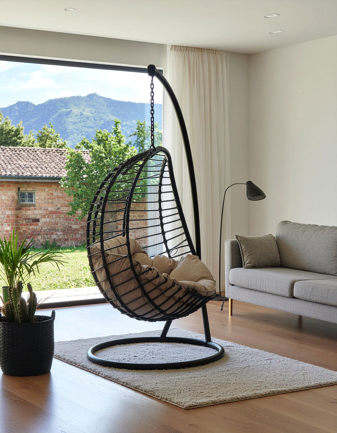 Ceiling Mount Egg Chair - 30 living room egg chair ideas