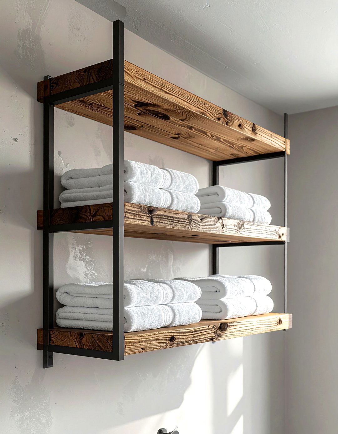 Ceiling Mount Shelf - 30 bathroom hanging storage ideas