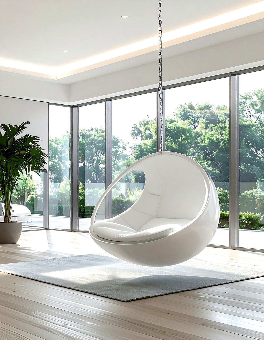 Ceiling Mounted Chair - 30 living room hanging chair ideas