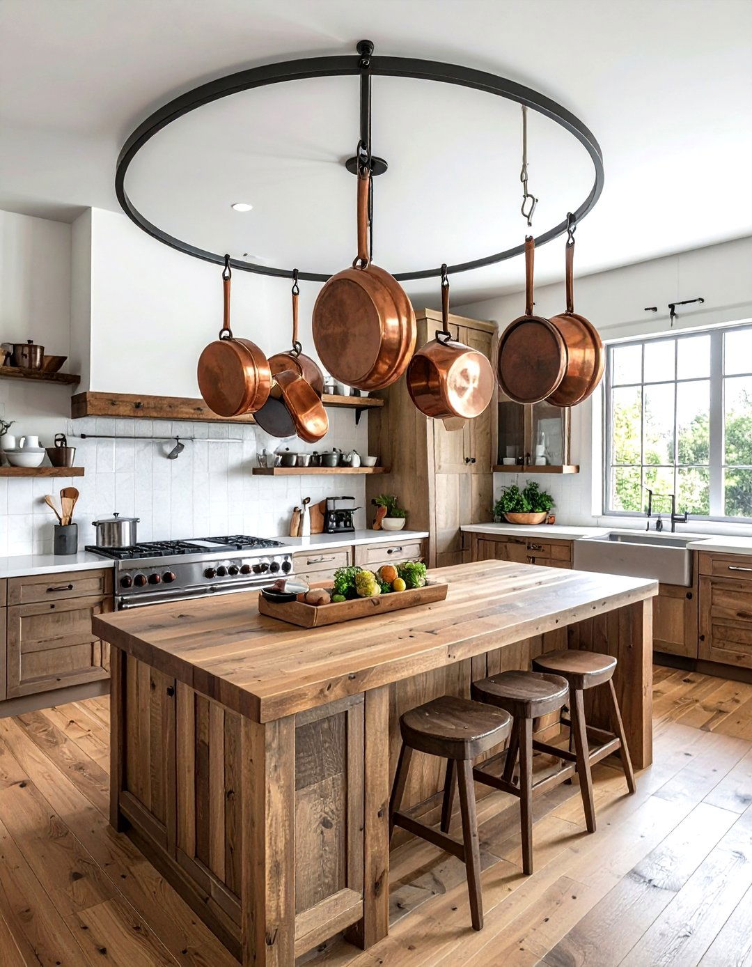 Ceiling Mounted Pot Rack - 30 kitchen storage solutions