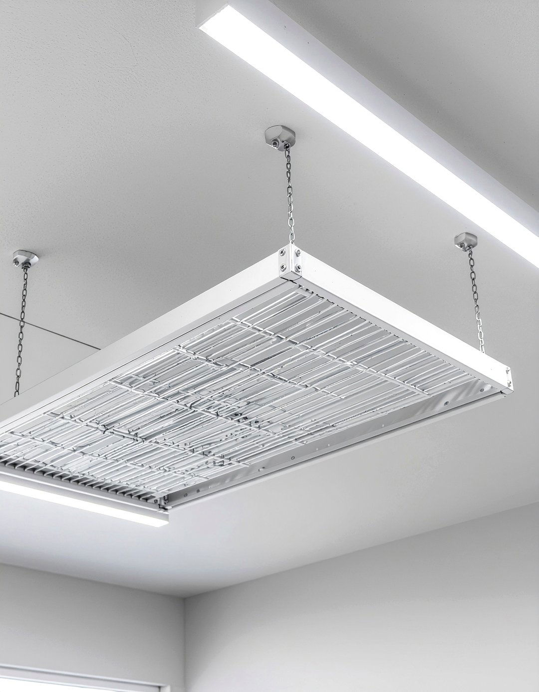 Ceiling Mounted Rack - 30 bedroom vertical storage ideas