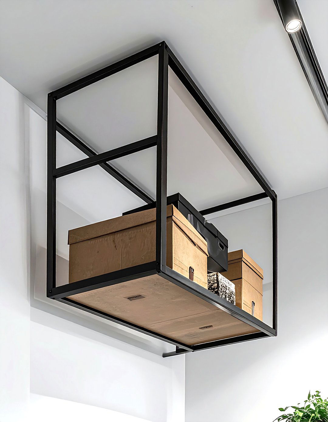 Ceiling Mounted Racks - 30 bedroom clever storage ideas