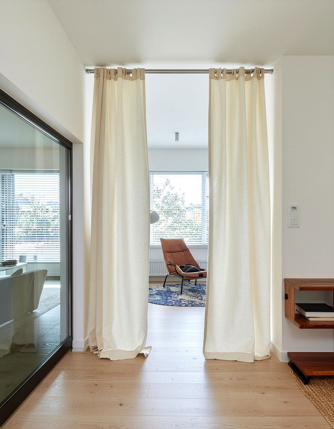 Ceiling To Floor Curtain - 30 living room divider ideas