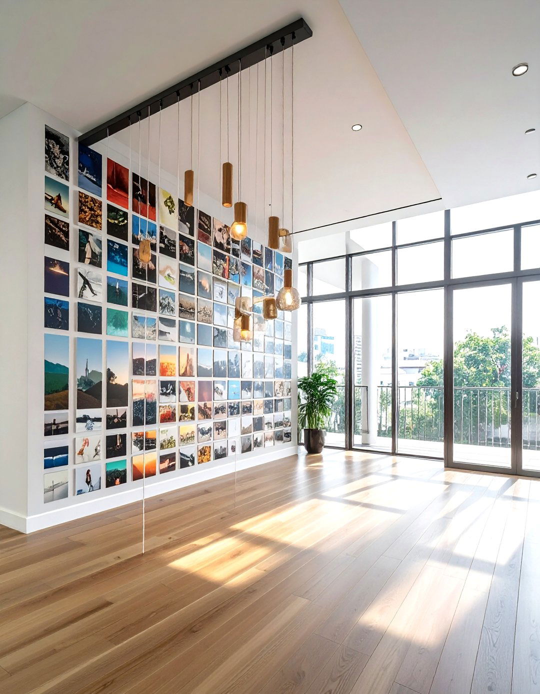 Ceiling To Floor Hanging - 30 photo display ideas
