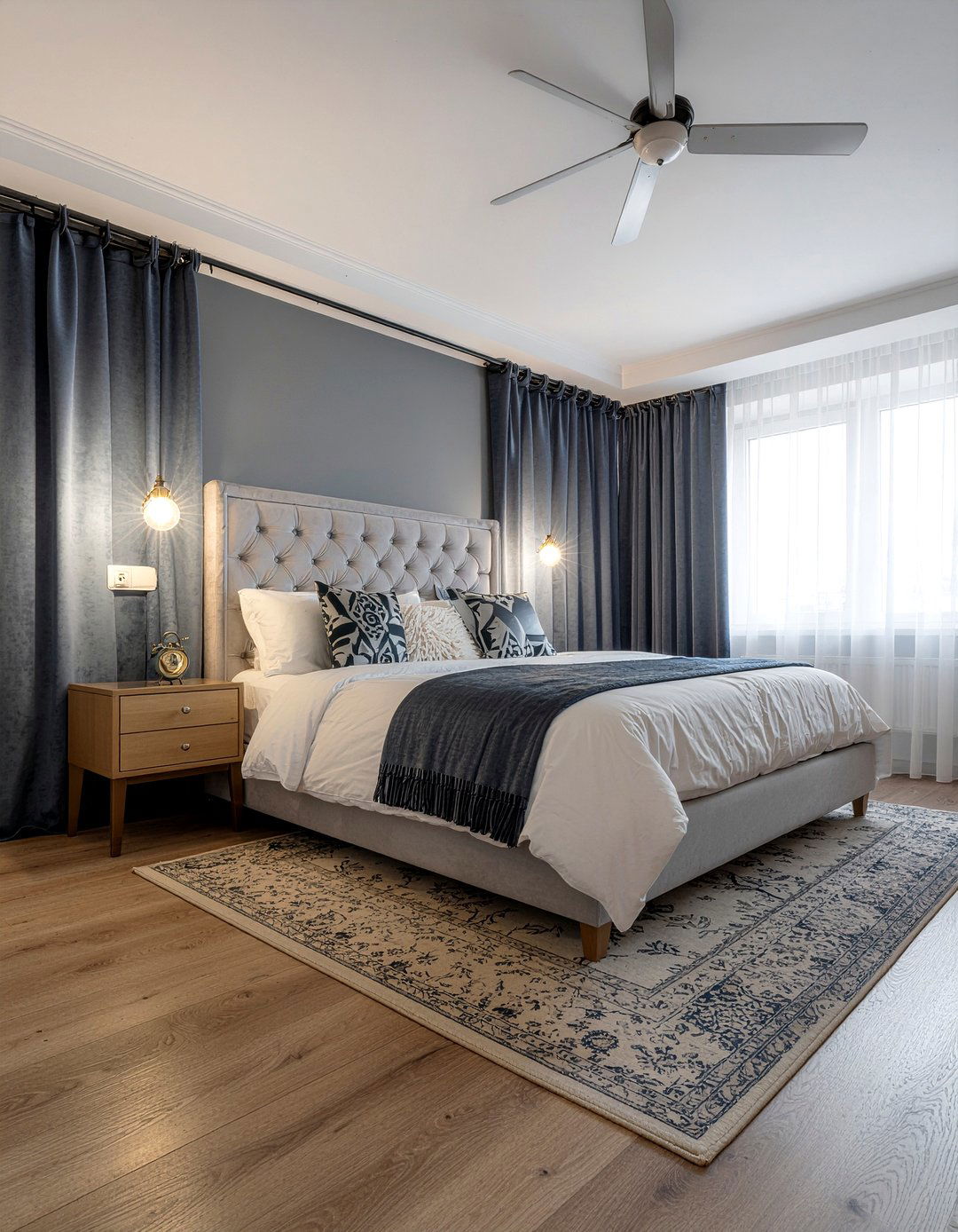 Ceiling Tracking Curtains - 30 open plan bedroom ideas