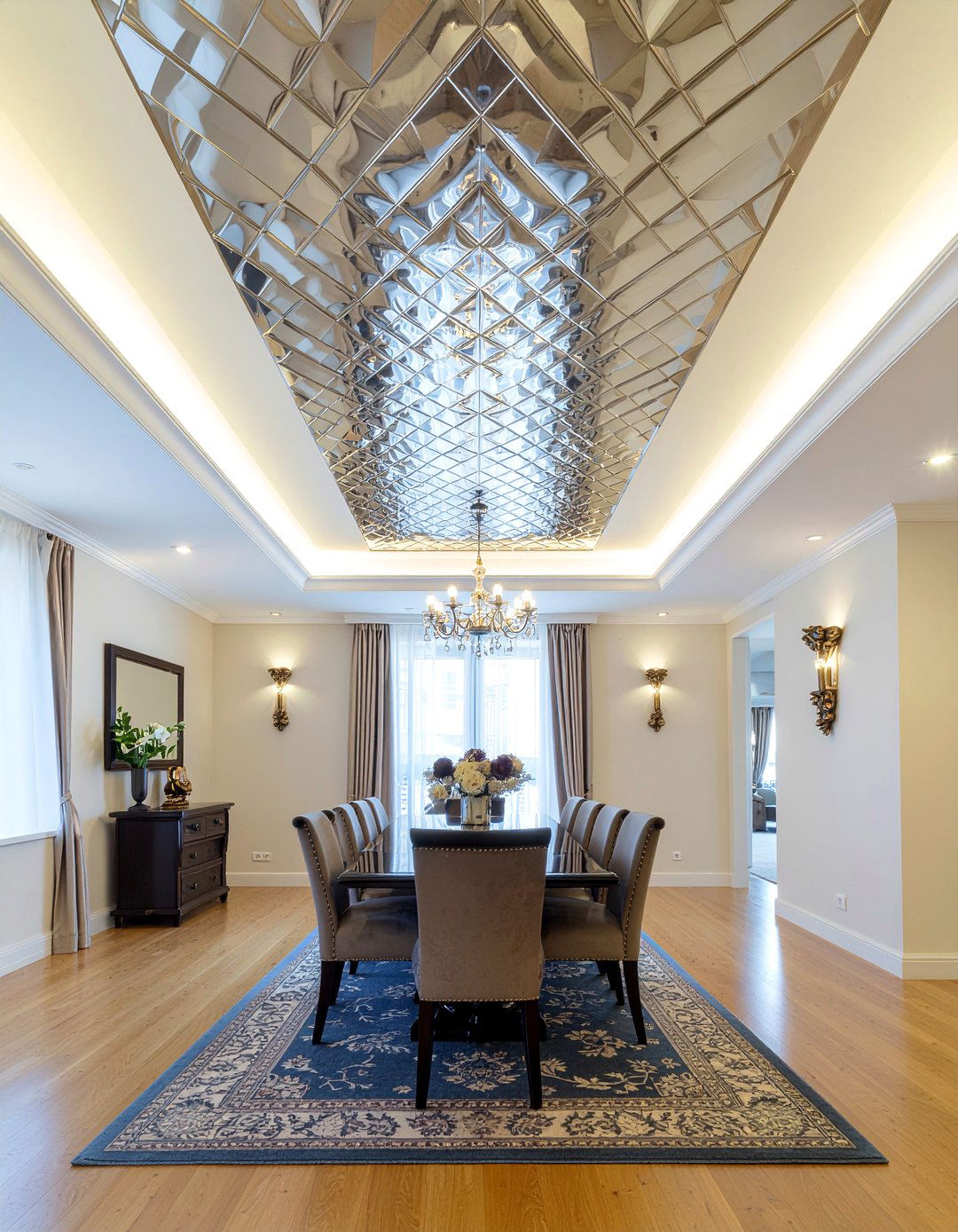 Ceiling Wallpaper Design - 30 dining room entertaining ideas