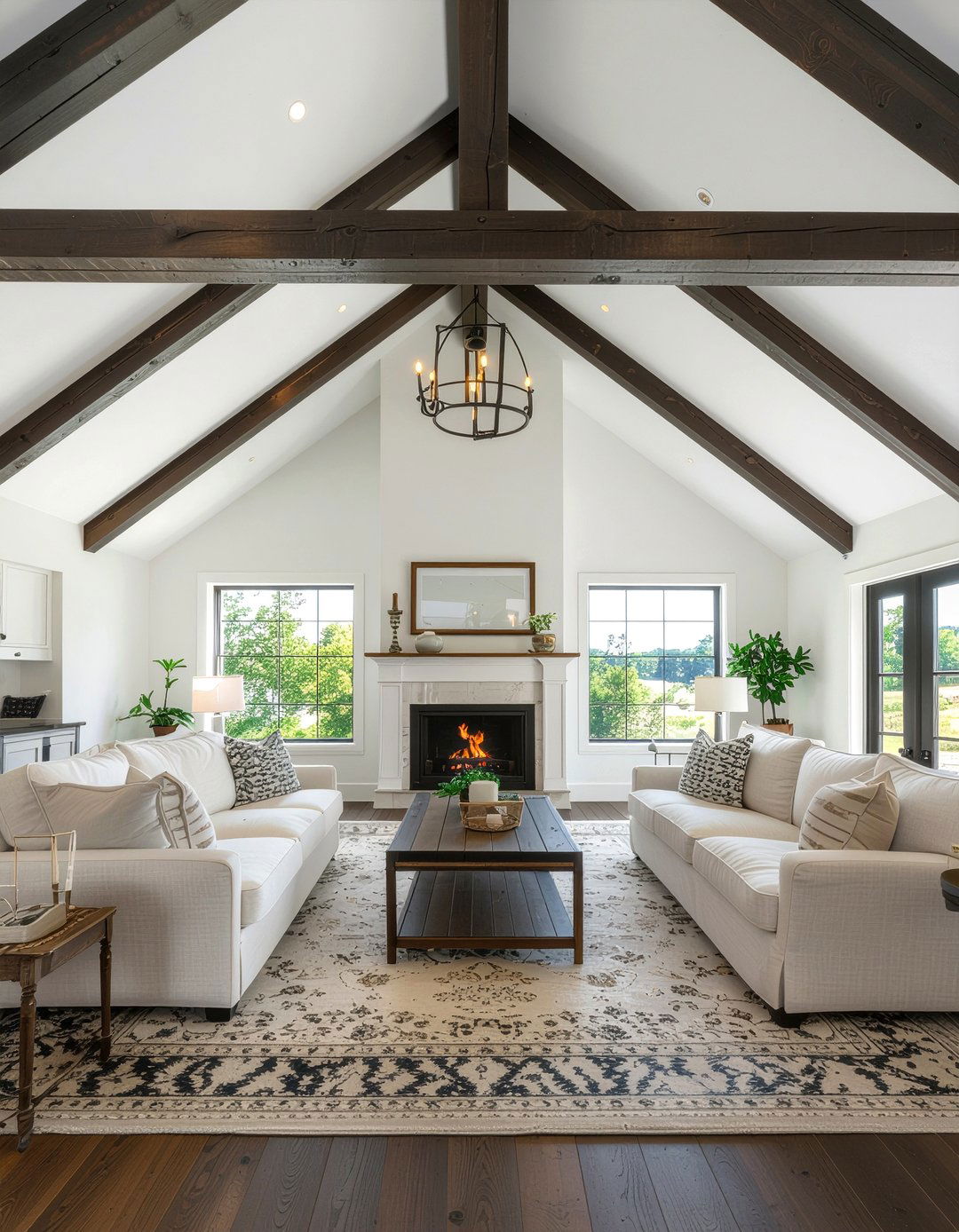 Ceiling beam living room - 30 sanctuary living room ideas