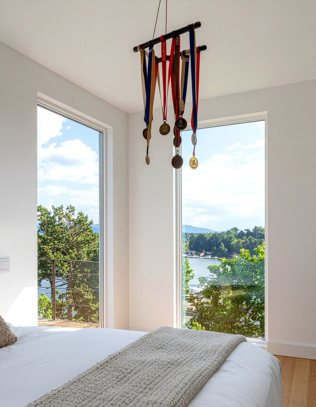 Ceiling hanging medal display - 30 bedroom medal display ideas