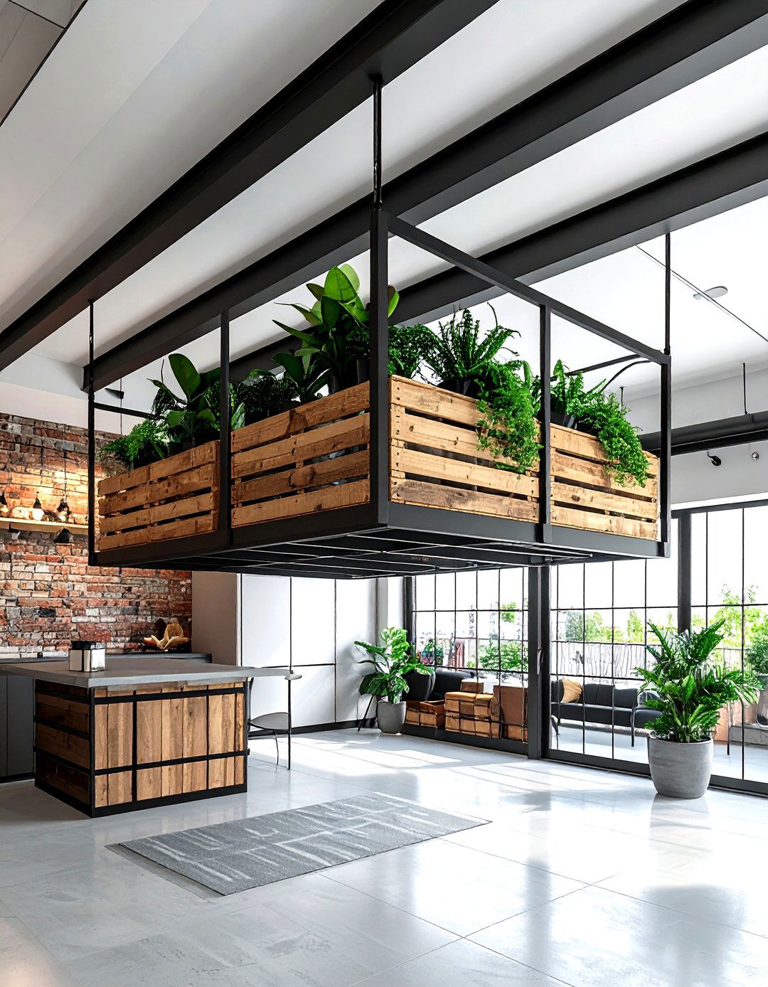 Ceiling mounted storage rack - 30 living room overhead storage ideas