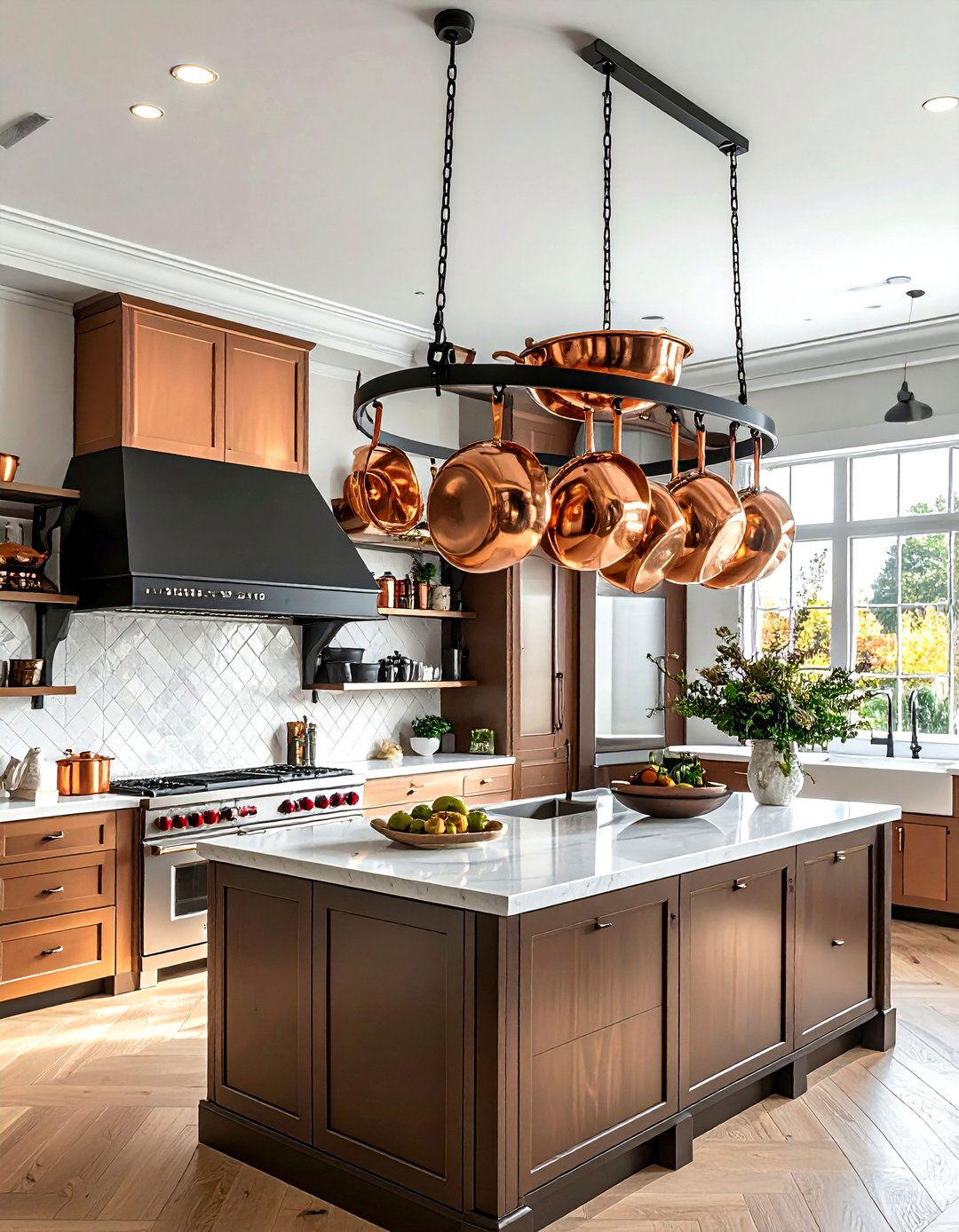 Ceiling pot rack - 30 kitchen furniture settings