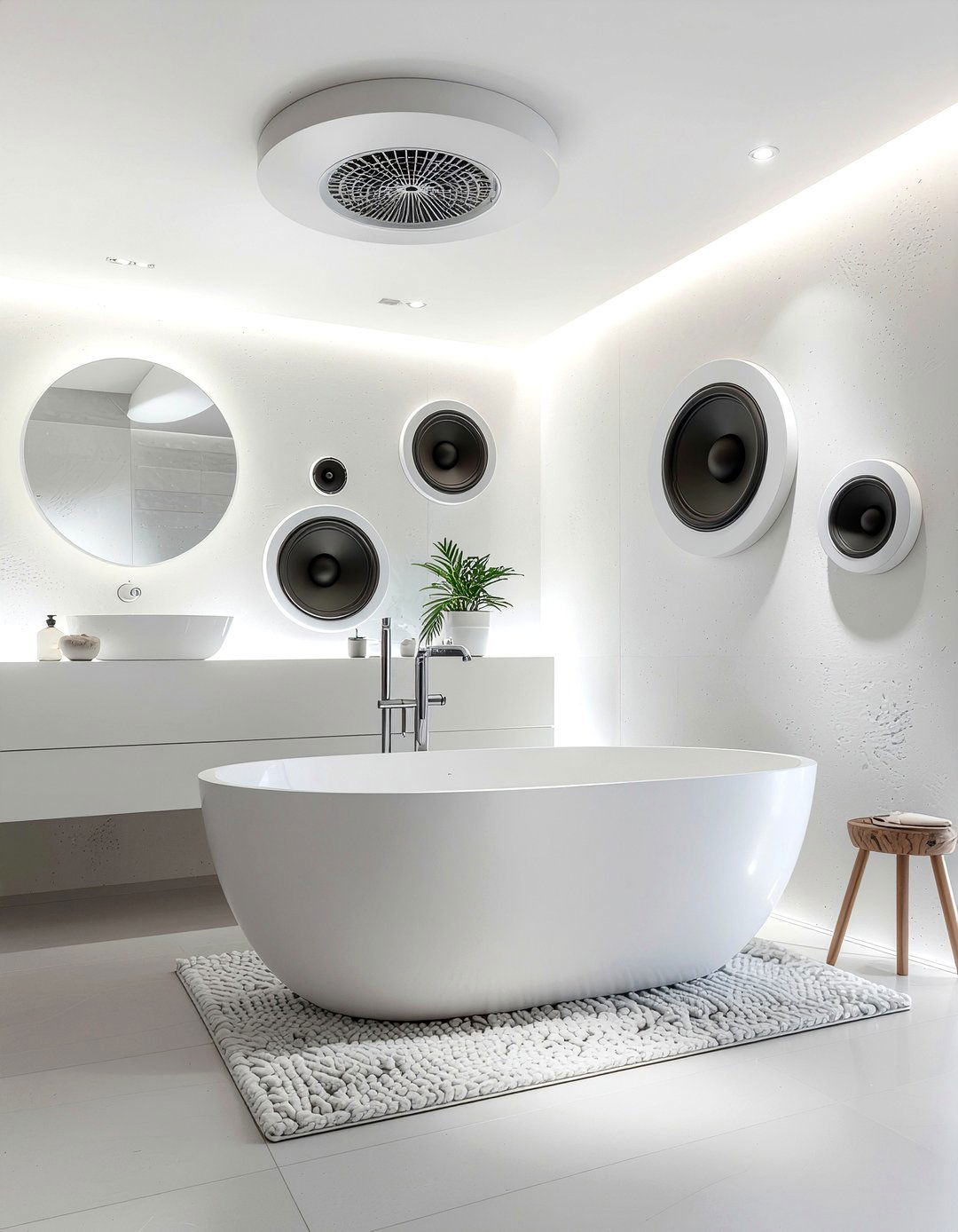 Ceiling speakers bathroom - 30 bathroom sound system ideas