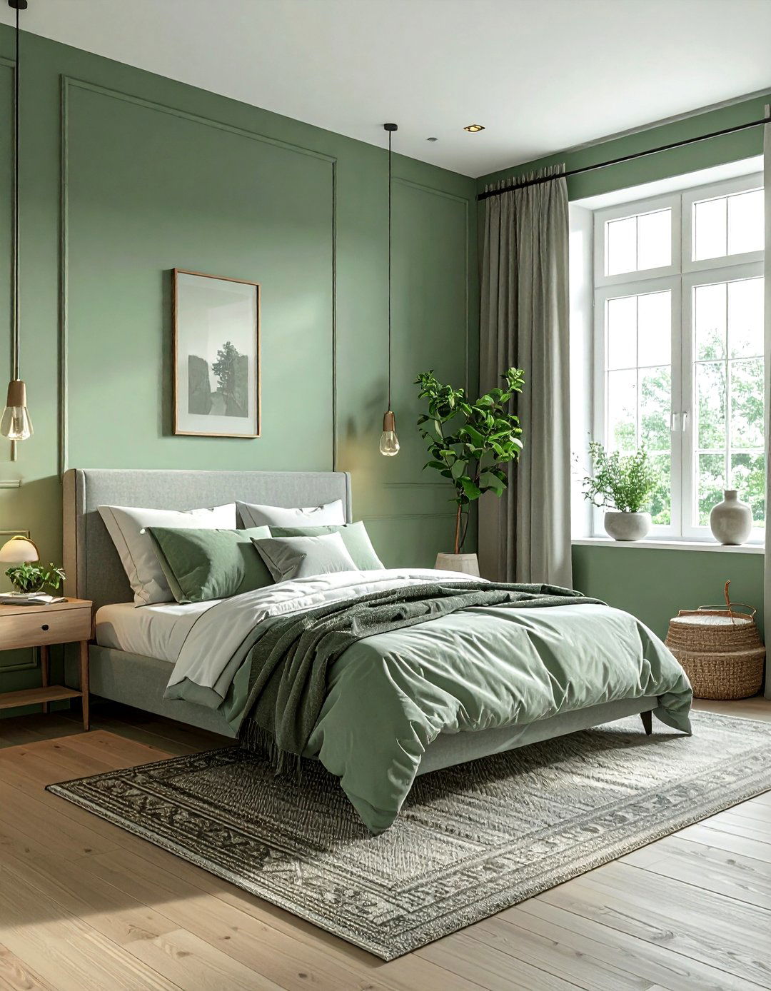 Celadon Green Sophisticated Bedroom - 30 farmhouse green bedroom ideas