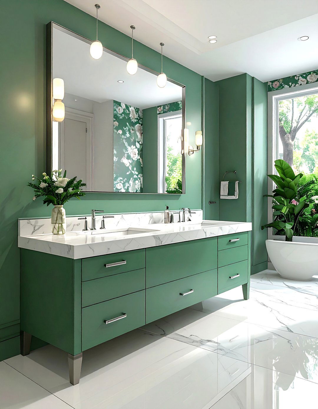 Celadon green vanity - 30 green paint color ideas