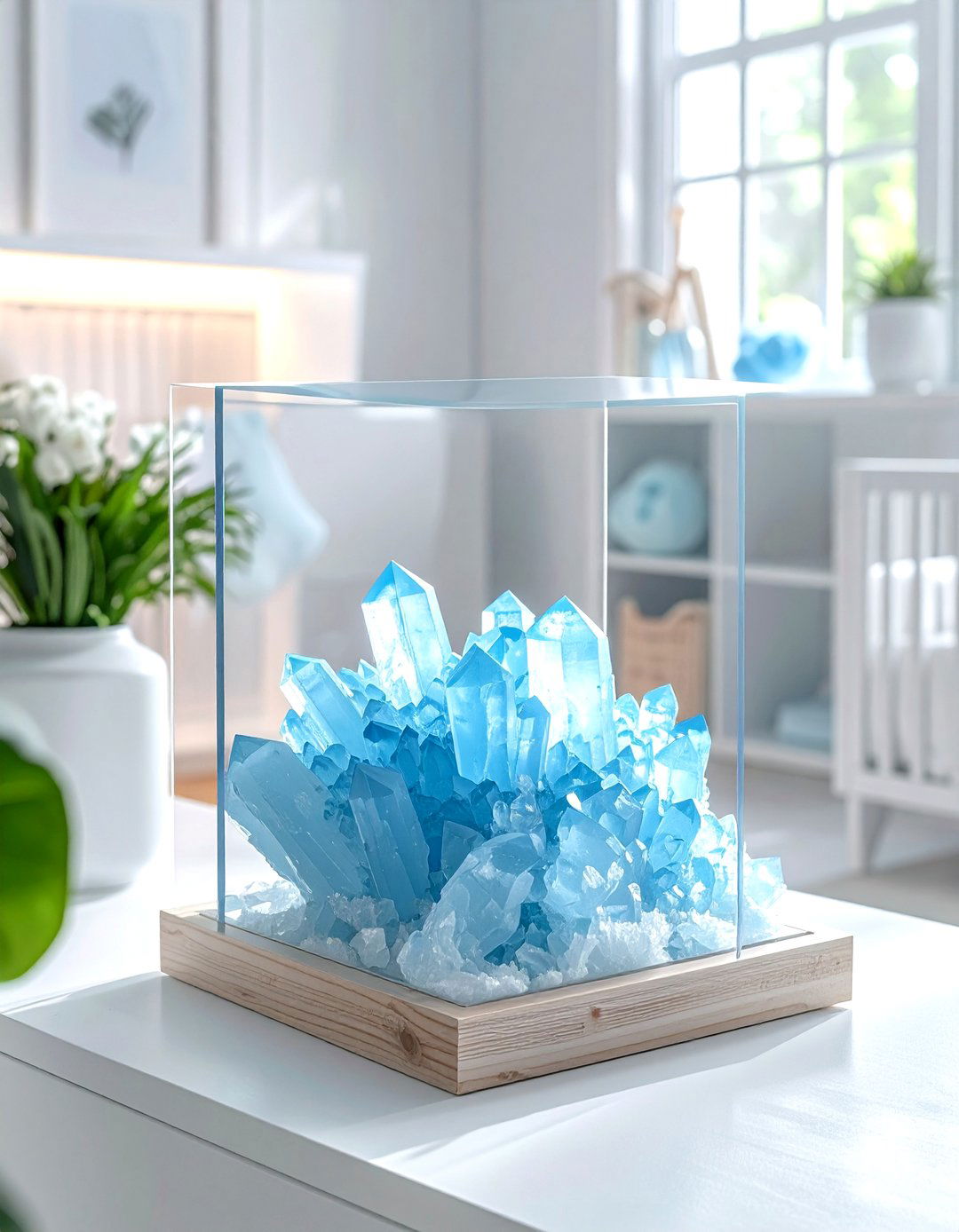 Celestite Cluster - 30 mineral decor ideas