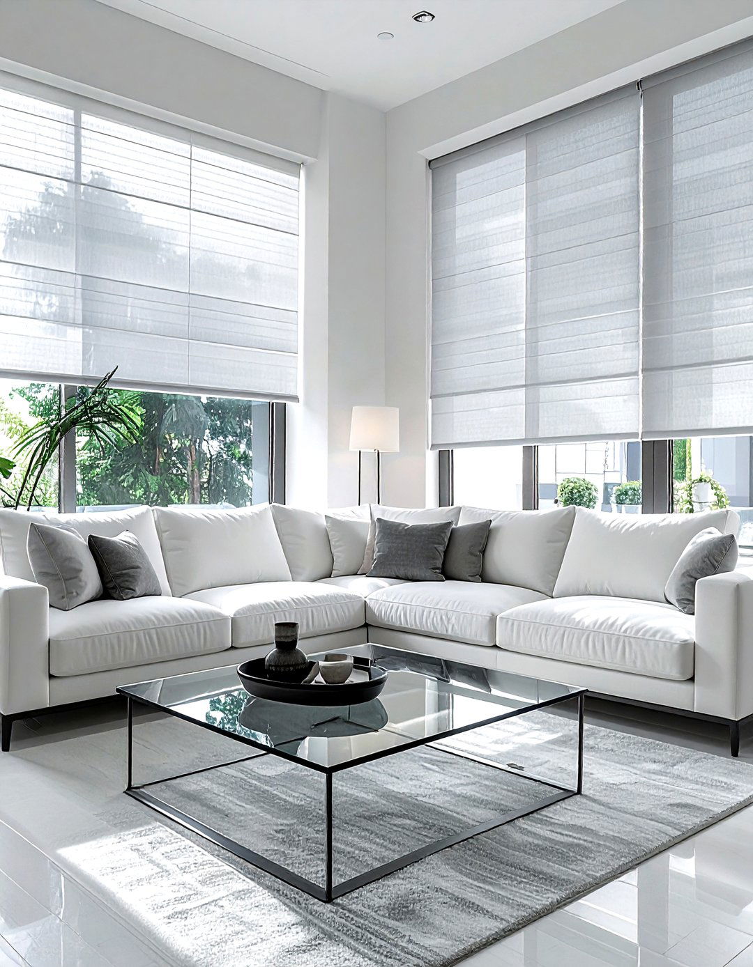 Cellular shades honeycomb - 30 living room window treatment ideas