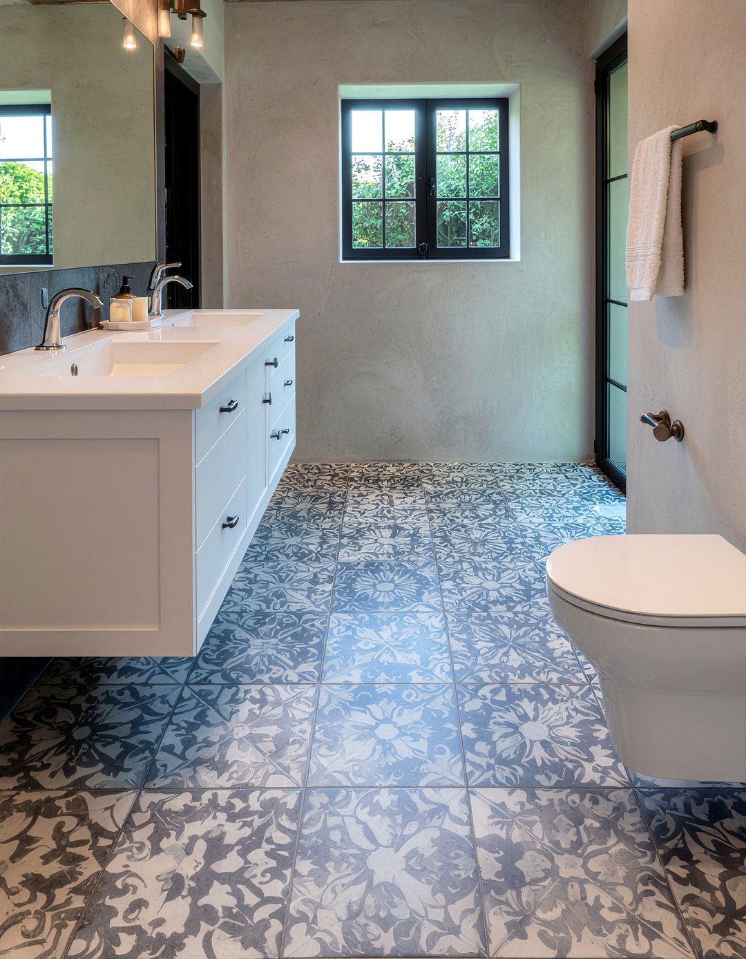 Cement Arabesque Floor Tile - 30 arabesque tile bathroom ideas
